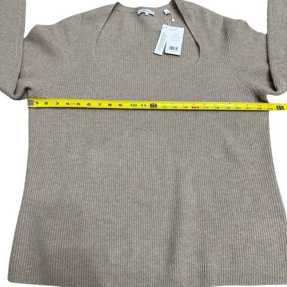 Vince Cashmere Ribbed Square Neck Smokey Quartz Sweater SZ XXL NEW WITH TAGS - Picture 7 of 10